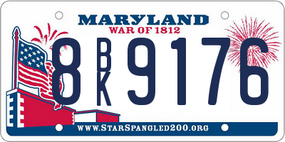 MD license plate 8BK9176