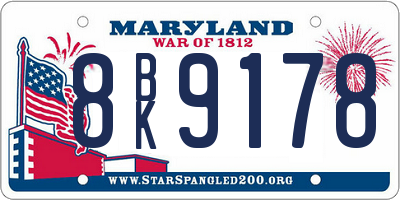MD license plate 8BK9178