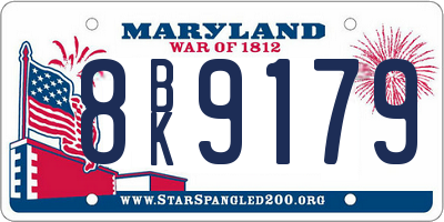 MD license plate 8BK9179