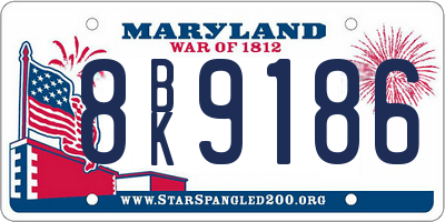 MD license plate 8BK9186