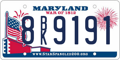 MD license plate 8BK9191