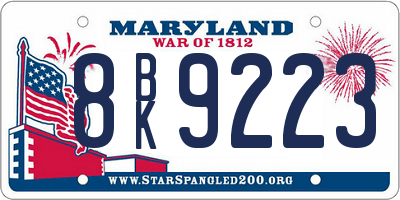 MD license plate 8BK9223