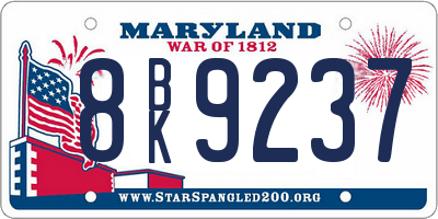 MD license plate 8BK9237