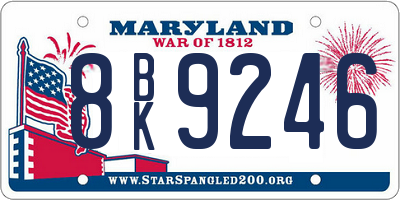 MD license plate 8BK9246