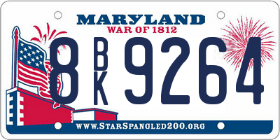 MD license plate 8BK9264