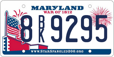 MD license plate 8BK9295