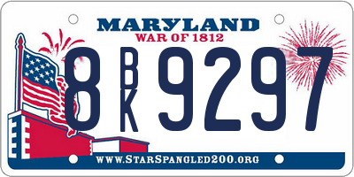 MD license plate 8BK9297