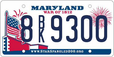 MD license plate 8BK9300