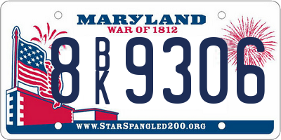 MD license plate 8BK9306