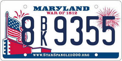 MD license plate 8BK9355
