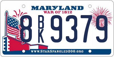 MD license plate 8BK9379