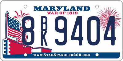 MD license plate 8BK9404