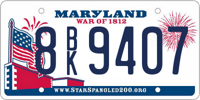 MD license plate 8BK9407