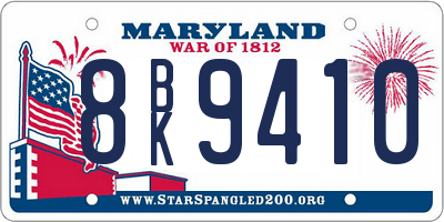 MD license plate 8BK9410