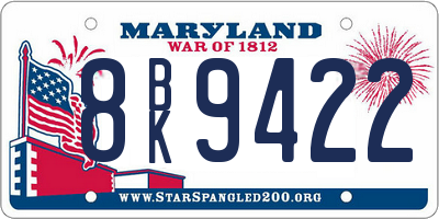 MD license plate 8BK9422