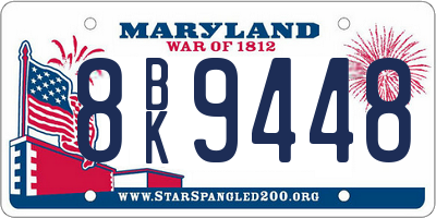 MD license plate 8BK9448