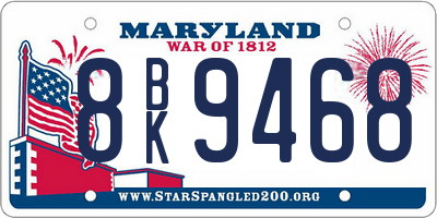 MD license plate 8BK9468