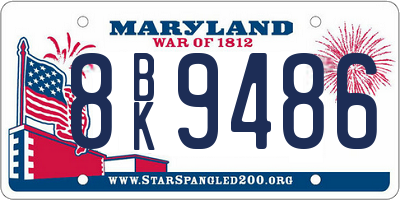 MD license plate 8BK9486