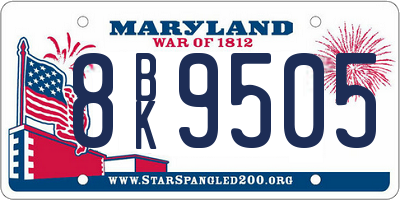 MD license plate 8BK9505