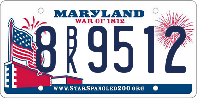 MD license plate 8BK9512