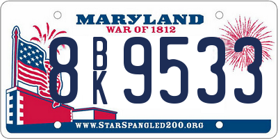 MD license plate 8BK9533