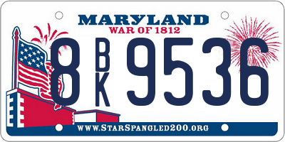 MD license plate 8BK9536