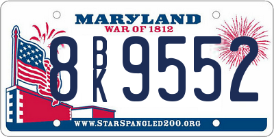 MD license plate 8BK9552