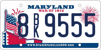 MD license plate 8BK9555