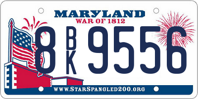 MD license plate 8BK9556