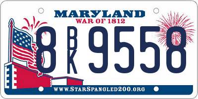 MD license plate 8BK9558