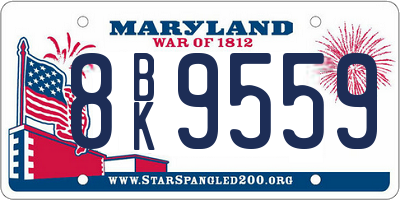 MD license plate 8BK9559