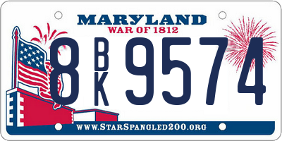 MD license plate 8BK9574