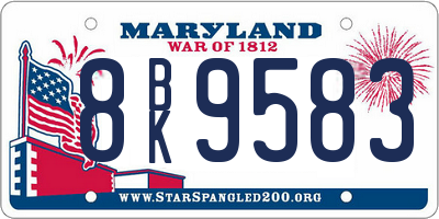 MD license plate 8BK9583