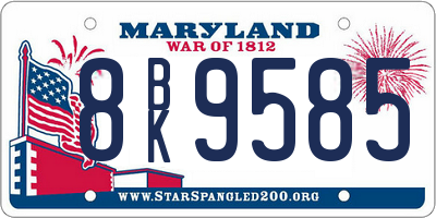MD license plate 8BK9585