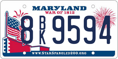 MD license plate 8BK9594