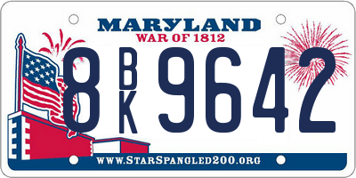 MD license plate 8BK9642