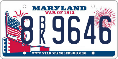 MD license plate 8BK9646