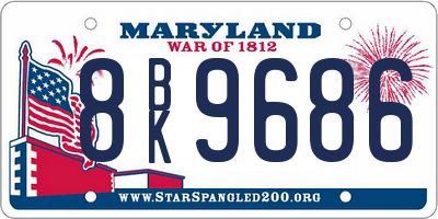 MD license plate 8BK9686