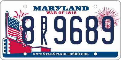 MD license plate 8BK9689