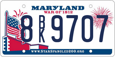 MD license plate 8BK9707