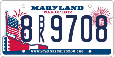 MD license plate 8BK9708
