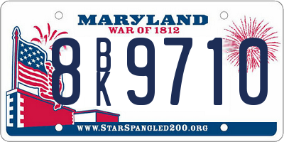 MD license plate 8BK9710