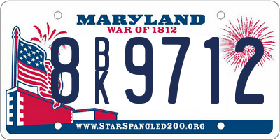 MD license plate 8BK9712
