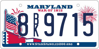 MD license plate 8BK9715