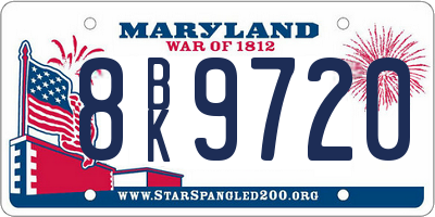 MD license plate 8BK9720