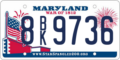 MD license plate 8BK9736