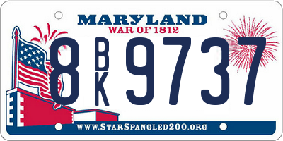 MD license plate 8BK9737
