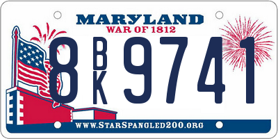 MD license plate 8BK9741