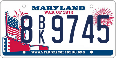 MD license plate 8BK9745