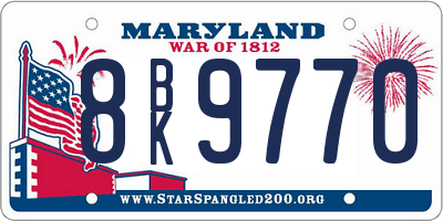 MD license plate 8BK9770